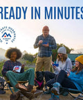 Group enjoying Classic Biscuits And Gravy Freeze Dried Camping Meal With 12 Servings And 30 Year Shelf Life Easy To Rehydrate For Outdoor Adventures