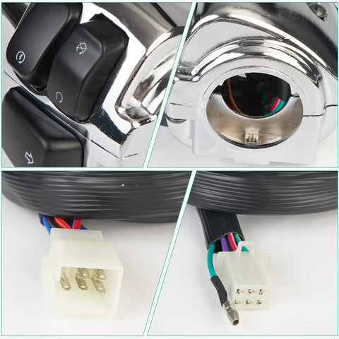 Close-up of 1 Inch Handlebar Switches And Wiring Harness For Harley Davidson Fits Softail 1996 2010 Dyna Sportster 1996 2013 Touring