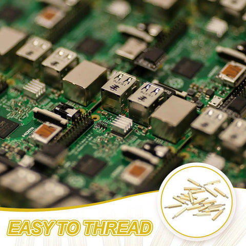 Top Shelf Brass PCB Standoff Spacers M2.5 X 22+6Mm Hex Female Thread Badass Hardware Kit For FPV Drones Quadcopters And Computer Boards 20 Piece Set on circuit board.