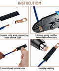 Instruction steps for using 80 Pcs Copper Wire Lugs And 40 Pcs Heat Shrink Set For Battery Terminals AWG 8 6 12 10