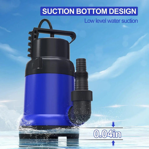 1HP Submersible Water Pump Featuring A Tough As Nails Motor And Effortless Gear Tech To Haul 4500 GPH Fast for low level water suction