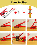 Heavy Duty Full Set Pallet Strapping Kit With Poly Strap Tensioner And Band Sealer Half By Four Thousand Inch Polypropylene Roll Plus One Hundred Metal Seals For Hella Smooth Hauls And Zero Hassle, step-by-step usage guide.
