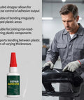 Heavy Duty Car Bumper Repair Adhesive For A Hella Strong Quick Fix On Cracked Plastic And Broken Auto Housing using dropper for precise control.