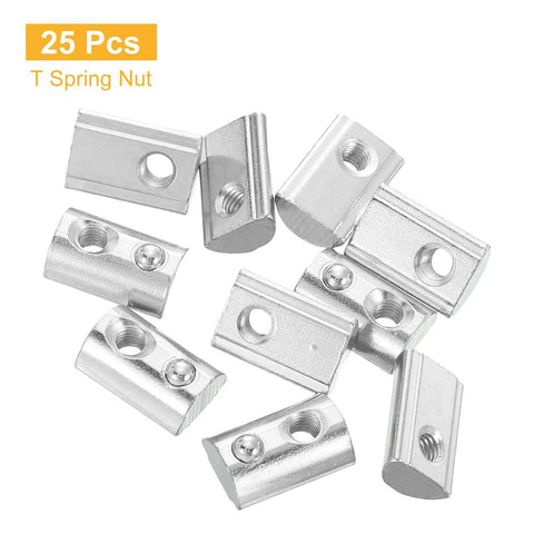 M6 Roll In T Nut For Aluminum Extrusion 4545 Series With 10mm Groove Depth Spring Ball Lock Nut Pack Of 25