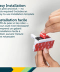 Hand demonstrating Adhesive Cabinet Latch Set 4 Piece For Childproofing White Peel And Stick Easy Install No Tools Required
