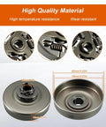 3/8-7T Clutch Drum Rim Sprocket Needle Bearing Kit details and dimensions for Husqvarna and Jonsered chainsaws.