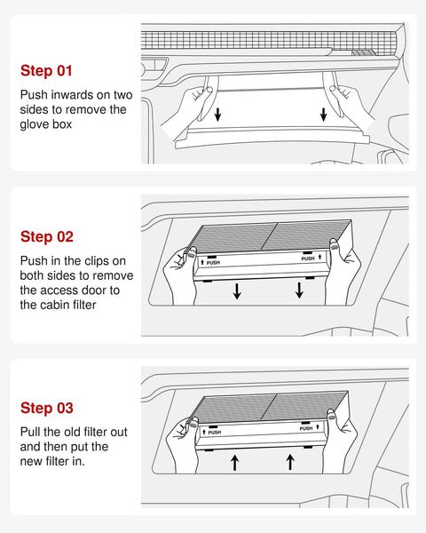 Installation steps for Cabin Air Filter With Activated Carbon For Subaru Crosstrek Forester Impreza WRX WRX STI XV Crosstrek.