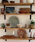 Beefy 12 Inch Wall Shelf Brackets Set Of 4 For Garage, Kitchen And Laundry Room, Black Metal Mounts Displaying Decor Items