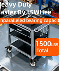 Heavy Duty Industrial Casters Set Of 4 With Locking Swivel Top Plate Wheels For Furniture And Workbench Carts, shown on cart