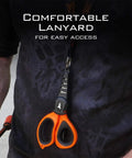 Paradox 5.5 Inch Fishing Scissors With Serrated 3CR13 Japanese 420 Stainless Blades For Braided Line Mono And Fluorocarbon In Freshwater And Saltwater No Fuss Lightweight Durable Handle For Easy On The Go Cuts, scissors on lanyard
