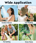 Portable Camping Shower With 6000mAh Battery, LED Display, IPX7 Waterproof Outdoor Shower Kit used for various activities