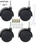 2 Inch Shelving Caster Swivel Stem Wheel With 1/4-20 Thread Stem For Small Shelves And Furniture Pack Of 4, no brakes shown