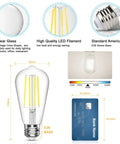 Antique Vintage LED Light Bulbs ST58 Edison Style 60W Equivalent Daylight 4000K E26 Medium Base Non Dimmable CRI 80 Plus