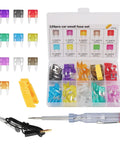 120 Piece Car Fuse Kit With Tester And Puller, Multi Amp Blade Fuses Set Includes 35A 30A 25A 20A 15A 10A 7.5A 5A 3A 2A, Portable Auto Fuse Kit With Storage Box showing fuses, tester, and puller