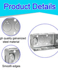 20 Pack Galvanized Steel Electrical Box 4 By 2 Inch Utility Junction Box 1-7/8 Inch Deep Raised Ground Square 13 Cu In Capacity