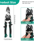 Solid Grip Multifunctional Wire Stripper And Crimper Pliers All In One Cable Cutter, showing size and high carbon steel material details.