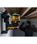 20V Max Laser Level With Cross Line And Three 360 Degree Green Beams Bare Tool Only For Indoor Layouts Self Leveling Lines Up To 40 Meters Indoors Or Up To 100 Meters With Detector mounted for ceiling layout