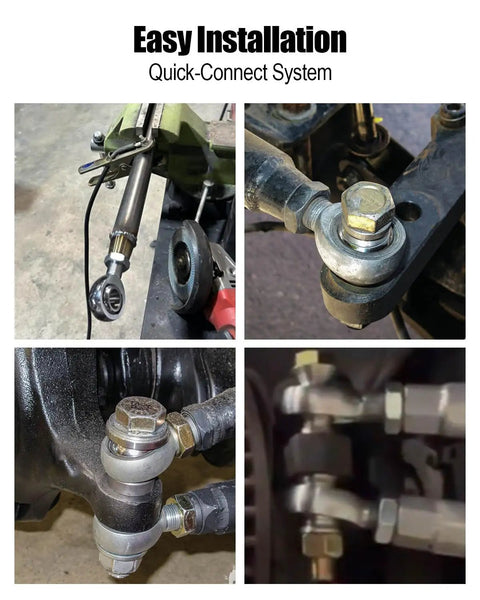 Beefy Adjustable Steering Shaft Tie Rod Ball Joint Set 310mm To 340mm Length 10mm Hole Heavy Duty Heim Joint Rod Ends 45 Steel Heat Treated For Maximum Strength And Long Lasting Performance installed on steering linkage