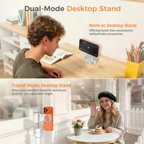 Dual-mode desktop stand with Phone Camera Grip For iPhone Pro Max With Thumb Rest Enhanced Mount And Detachable Remote.