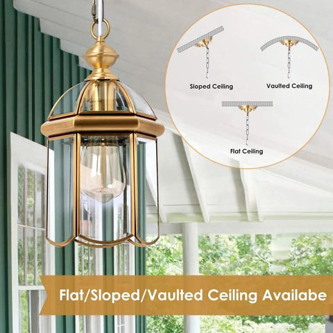 Outdoor Brass Hanging Light Fixtures Built to Last Weatherproof Pendant Lighting for Exterior Ceiling Porch Garden Entryway