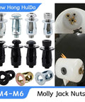Petal Rivet Nuts Set M4 M5 M6 Zinc Plated Carbon Steel Nutserts For License Plate Fixing And Metal Panel Mounts Black Nut