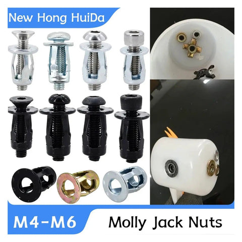 Petal Rivet Nuts Set M4 M5 M6 Zinc Plated Carbon Steel Nutserts For License Plate Fixing And Metal Panel Mounts Black Nut
