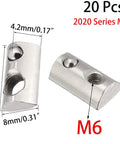 Drop In T Nut Set For Aluminum Extrusion 20 Pcs M6 Thread Spring Nuts with dimensions for 2020 Series