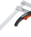 Heavy Duty 12 Inch Rapid Action Lever Clamp Built For Daily Grind With Rock Solid Vibration Resistant Jaw and Fast Release Design, showing the clamp setup.