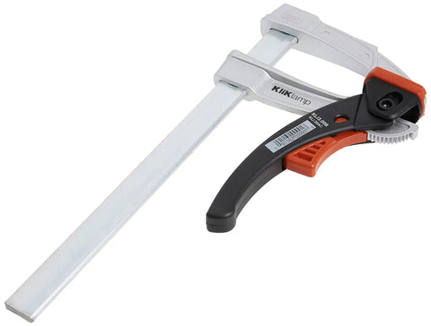 Heavy Duty 12 Inch Rapid Action Lever Clamp Built For Daily Grind With Rock Solid Vibration Resistant Jaw and Fast Release Design, showing the clamp setup.