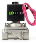 Beefy Stainless Steel Half Inch Solenoid Valve 12V DC Normally Closed Electric Valve with Viton Seal and Lead Wire