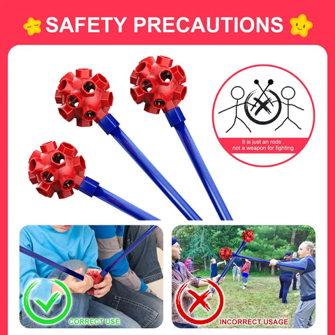 Safety precautions for Creative Fort Building Kit For Kids STEM Construction Toys with 140 pieces including magic balls and rods.