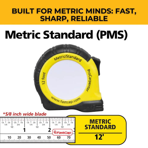 Carpenter Measuring Tape Pro Grade With Metric And Standard Units Lever Belt Clip And Dual Locking System Rugged Compact Design