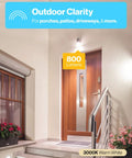 Entrance with stairs illuminated by Outdoor Dusk To Dawn A19 LED Bulbs With Photocell Sensor, 800 Lumens, 3000K warm white