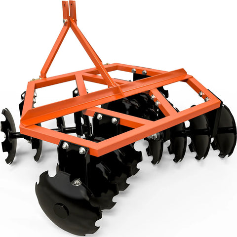 5 Ft Notched Disc Harrow Plow For Category 0 And 1 Tractors Fits Kubota BX LM WLM NorTrac Yanmar Kioti John Deere Heavy Duty