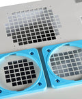 Close-up of vent and duct accessories for Heavy Duty Indoor Outdoor Spot Cooler With Twin Ducts And Auto Oscillating Airflow.