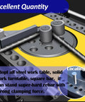 Heavy Duty Electric Rebar Bender Plus Bar Bending Machine 220V 3 Phase 4000W Motor detailed view of strong steel work table and clamps.