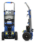 Heavy Duty Electric Stair Climbing Dolly With 900 Pounds Capacity And Powerful Motorized Hand Truck Featuring Foldable Design Plus Ropes from the front and side.