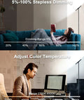 Smart RGB Floor Lamp With Alexa And Google Home, WiFi App Control, Remote Dimming, Lit Color Modes in living room and office