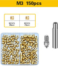 Two Sets Insert For 3D Printing Tip Tool Brass Threaded Knurled Nuts Assortment Kit M3 150 Pieces Great For DIY 3D Printer Projects