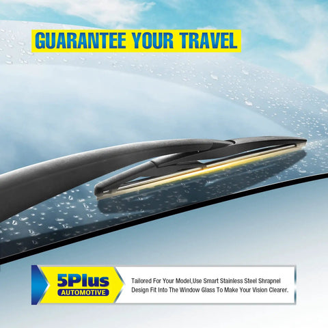 Close-up of 12 Inch Rear Wiper Blade Replacement for Honda CRV 2017 2022 in action on wet windshield, all-weather performance