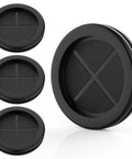 Rubber Grommets 2-1/8 In ID, 2-1/2 In Drill Hole, Double-Sided Wire Protection Plugs, 4 Pack, black synthetic rubber material