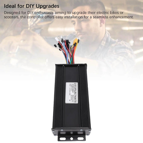 Sine Wave Brushless Motor Controller 45A Aluminum Alloy Body For 36V 48V 52V E Bike And Scooter, multiple wires visible