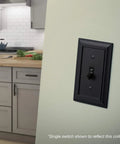 Architectural 1-Gang Matte Black Decorative Light Switch Cover Rocker Decorator Wall Plate Zinc Construction Durable.