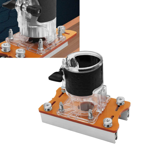 2 In 1 Invisible Fastener Slotting Bracket for Woodworking Router Base and Mortising Jig in heavy-duty aluminum build