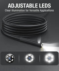 Dual Lens Borescope Inspection Camera With 1080P Waterproof Flexible Cable 5 Inch IPS Screen Sixteen Point Five Feet Reach Side