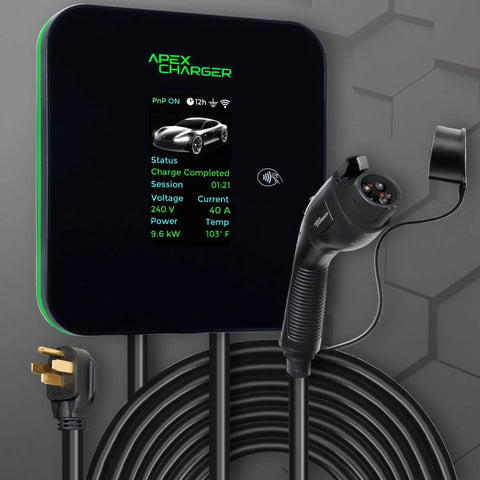 Level 2 EV Charger 48 Amp Wall Mount For Garage Beefed Up Fast Home Charging Station With NEMA 14 50 Outlet J1772 Connector