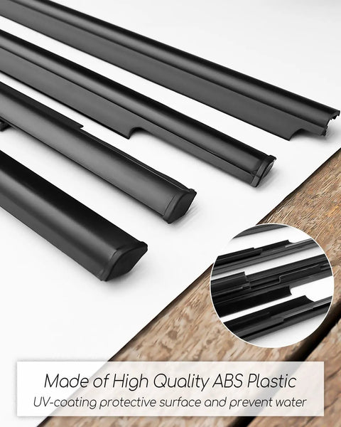 Mitsubishi Lancer Weatherstrip Window Molding Trim Seal Belt 4 Piece Replacement Set, ABS plastic, close-up view on white background