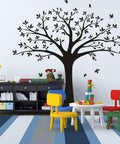 Epic Family Tree Wall Decal For Home Decor, Massive Vinyl Tree Sticker 220 X 250 Cm In Black in colorful nursery setting