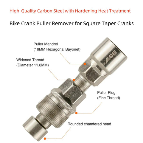 Crank Puller Tool Set For Bikes With Allen Wrench Square Crank Remover Kit Compatible With ISIS Drive And Octalink diagram shown.