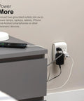 Six Outlet Wall Tap Extender Grounded Adapter Turns Two Outlets Into Six, Creating a Handy Charging Station, plugged in wall